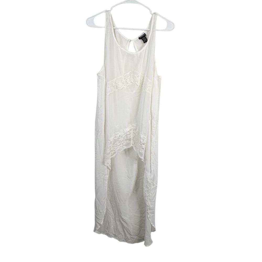 Torrid Women's Top Ivory Sz 1 High Low Semi Sheer Boho Fairy Festival Coquette